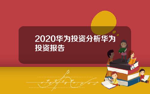 2020华为投资分析华为投资报告