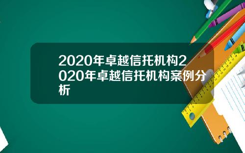 2020年卓越信托机构2020年卓越信托机构案例分析