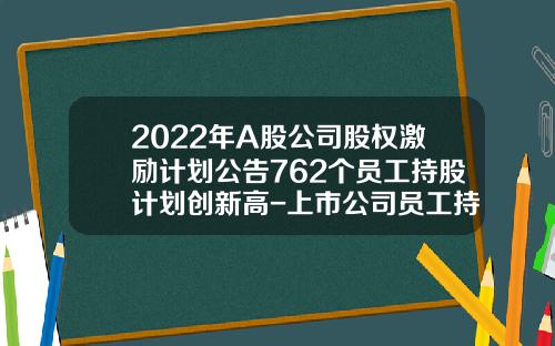 2022年A股公司股权激励计划公告762个员工持股计划创新高-上市公司员工持股计划管理暂行办法细则