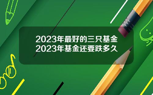 2023年最好的三只基金2023年基金还要跌多久