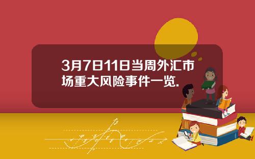 3月7日11日当周外汇市场重大风险事件一览.