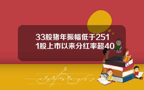 33股猪年振幅低于2511股上市以来分红率超40