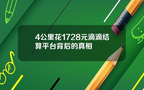 4公里花1728元滴滴结算平台背后的真相