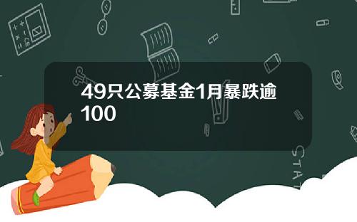 49只公募基金1月暴跌逾100