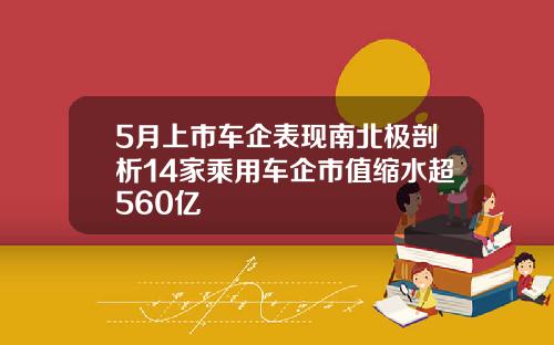 5月上市车企表现南北极剖析14家乘用车企市值缩水超560亿