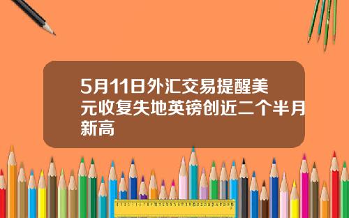 5月11日外汇交易提醒美元收复失地英镑创近二个半月新高