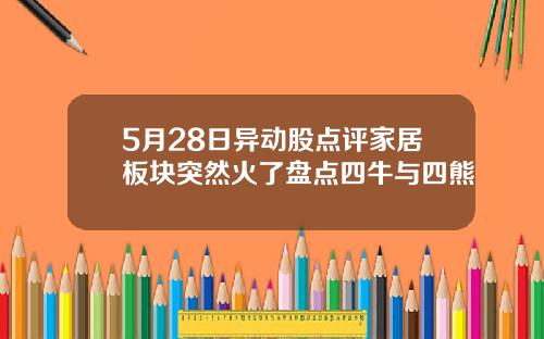 5月28日异动股点评家居板块突然火了盘点四牛与四熊