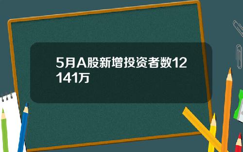 5月A股新增投资者数12141万