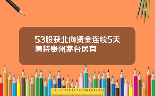 53股获北向资金连续5天增持贵州茅台居首