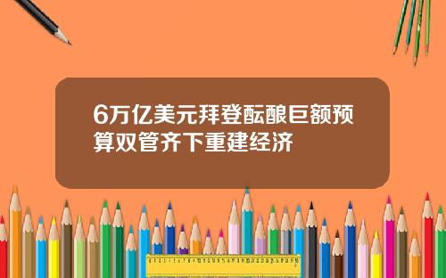 6万亿美元拜登酝酿巨额预算双管齐下重建经济