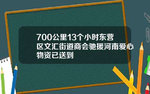 700公里13个小时东营区文汇街道商会驰援河南爱心物资已送到