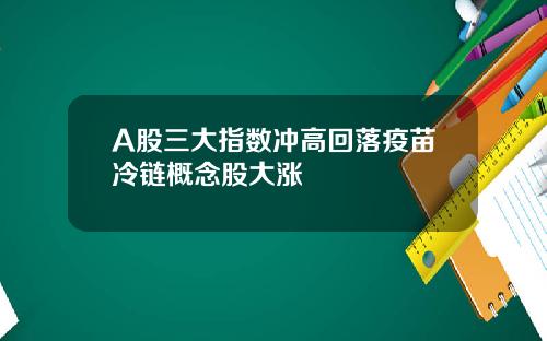 A股三大指数冲高回落疫苗冷链概念股大涨