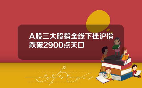 A股三大股指全线下挫沪指跌破2900点关口
