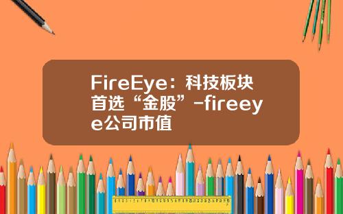 FireEye：科技板块首选“金股”-fireeye公司市值