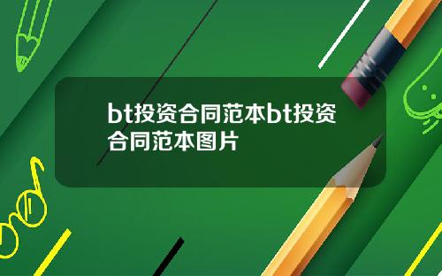 bt投资合同范本bt投资合同范本图片