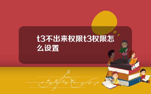 t3不出来权限t3权限怎么设置