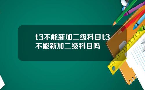t3不能新加二级科目t3不能新加二级科目吗