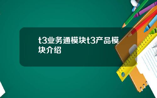 t3业务通模块t3产品模块介绍