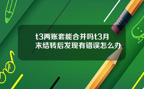 t3两账套能合并吗t3月末结转后发现有错误怎么办