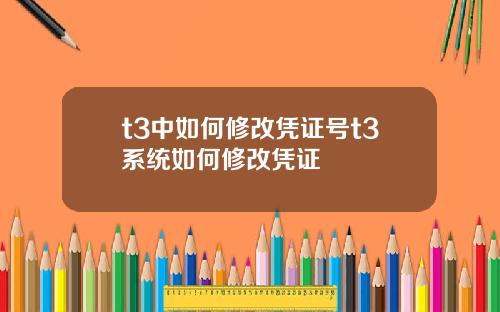 t3中如何修改凭证号t3系统如何修改凭证