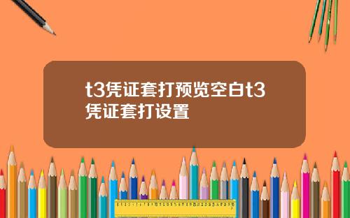 t3凭证套打预览空白t3凭证套打设置