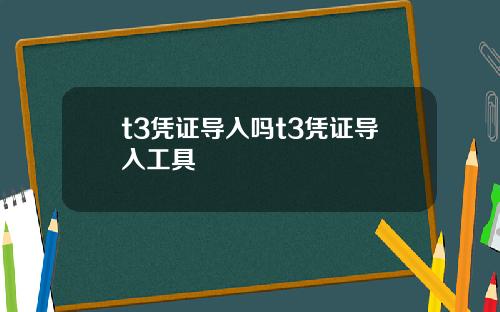 t3凭证导入吗t3凭证导入工具
