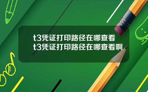 t3凭证打印路径在哪查看t3凭证打印路径在哪查看啊