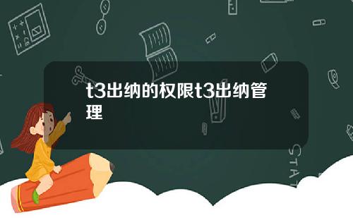 t3出纳的权限t3出纳管理