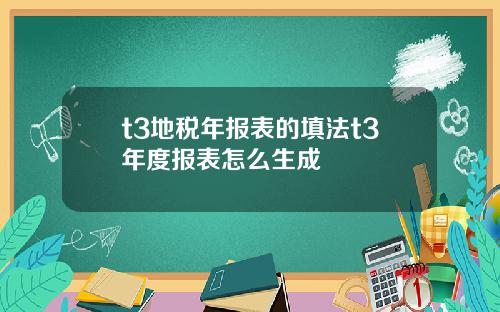 t3地税年报表的填法t3年度报表怎么生成