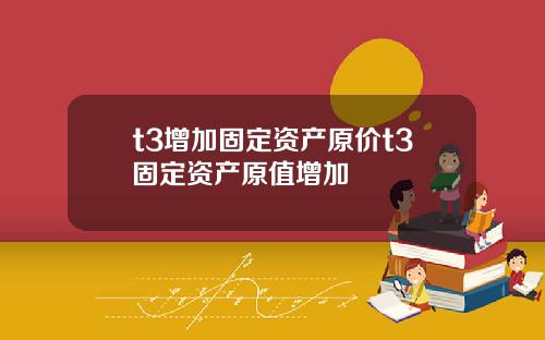 t3增加固定资产原价t3固定资产原值增加
