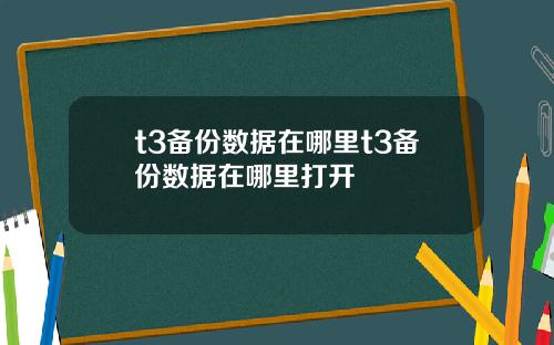 t3备份数据在哪里t3备份数据在哪里打开