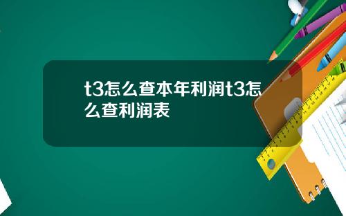 t3怎么查本年利润t3怎么查利润表