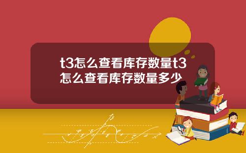 t3怎么查看库存数量t3怎么查看库存数量多少