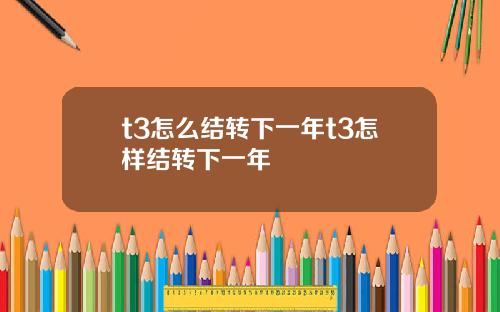 t3怎么结转下一年t3怎样结转下一年