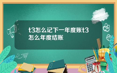 t3怎么记下一年度账t3怎么年度结账