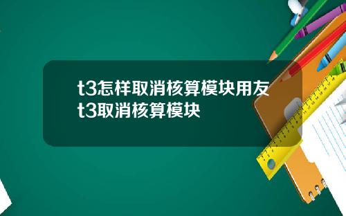t3怎样取消核算模块用友t3取消核算模块