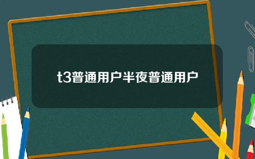 t3普通用户半夜普通用户