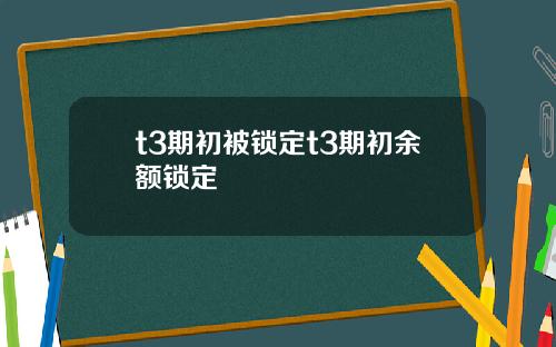 t3期初被锁定t3期初余额锁定