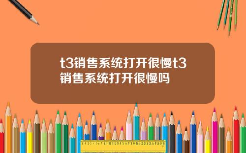 t3销售系统打开很慢t3销售系统打开很慢吗