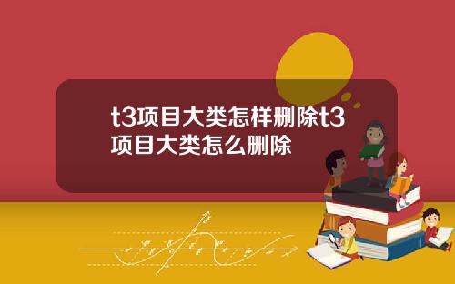 t3项目大类怎样删除t3项目大类怎么删除