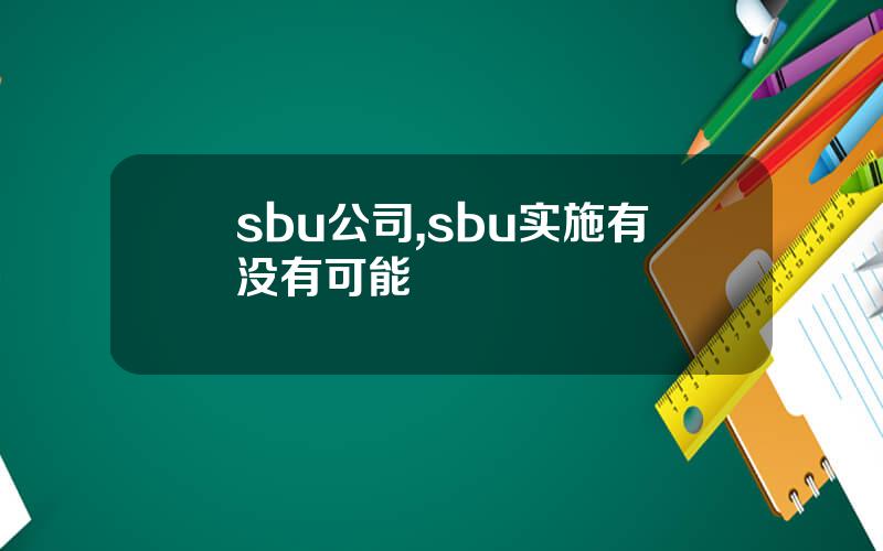 sbu公司,sbu实施有没有可能