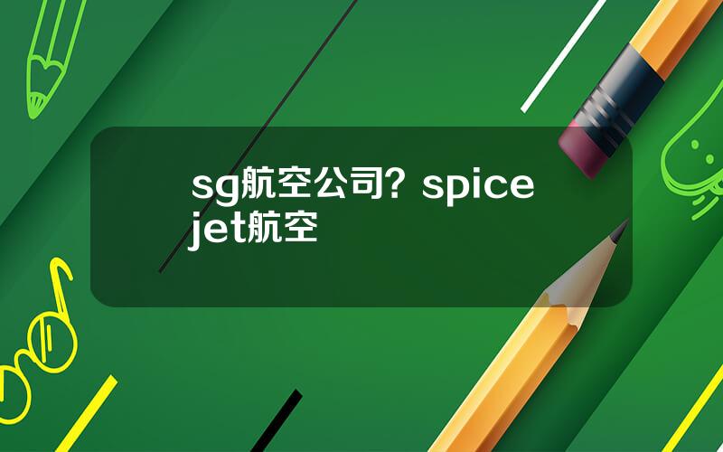 sg航空公司？spicejet航空