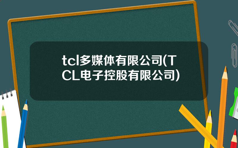 tcl多媒体有限公司(TCL电子控股有限公司)