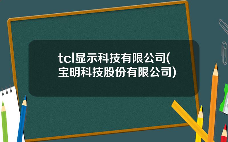 tcl显示科技有限公司(宝明科技股份有限公司)