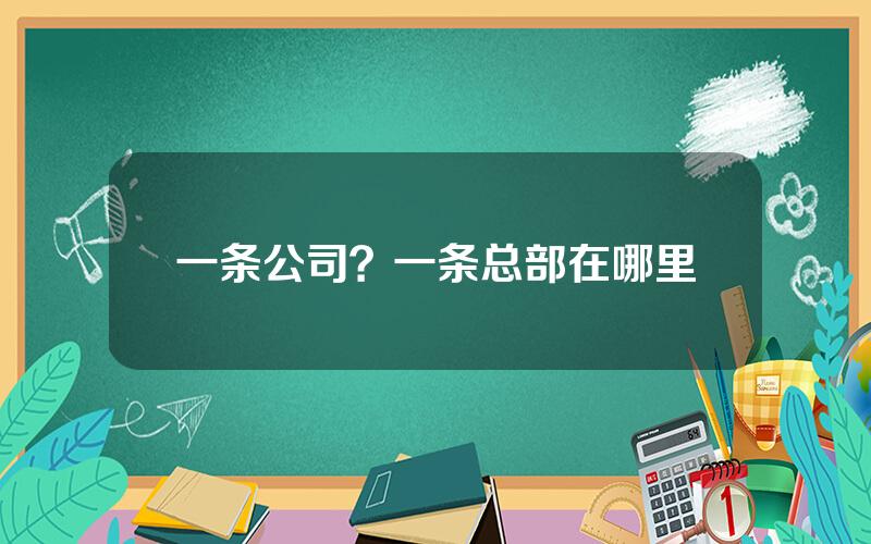 一条公司？一条总部在哪里