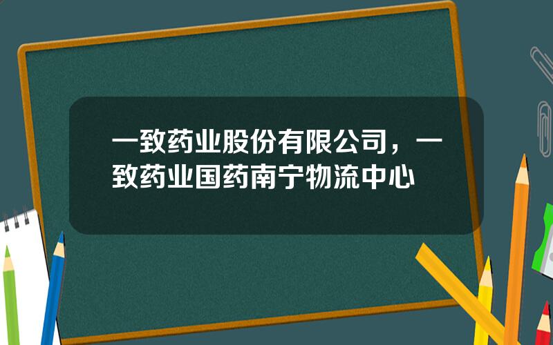 一致药业股份有限公司，一致药业国药南宁物流中心