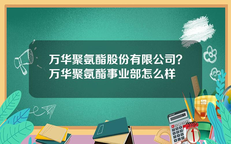 万华聚氨酯股份有限公司？万华聚氨酯事业部怎么样