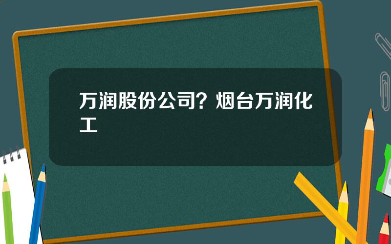 万润股份公司？烟台万润化工
