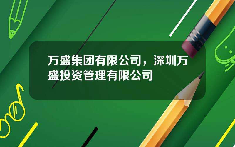 万盛集团有限公司，深圳万盛投资管理有限公司