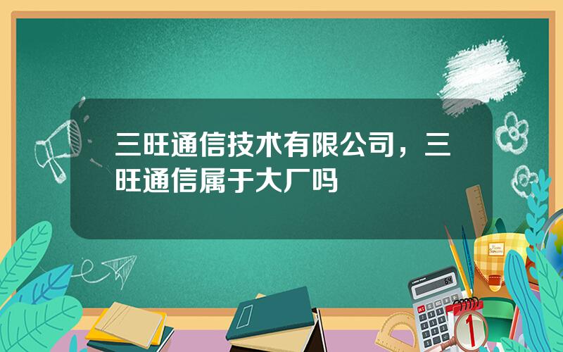 三旺通信技术有限公司，三旺通信属于大厂吗